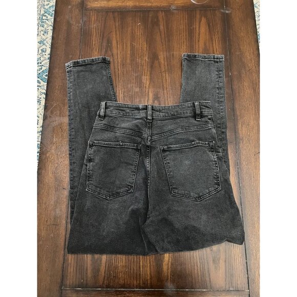 We The Free People Zuri Mom Jeans Black Dusty Roads Button Fly High Rise 27 - Picture 5 of 8